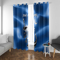 Fishing Custom South Carolina Flag Window Curtain Fish Hook Graphic in Blue Gradient Design - Wonder Print Shop