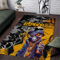 Hip Hop Street Style Area Rug Yellow and Black Graffiti and Urban Skull Character Design - Wonder Print Shop