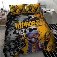 Hip Hop Street Style Bedding Set Yellow and Black Graffiti and Urban Skull Character Design - Wonder Print Shop