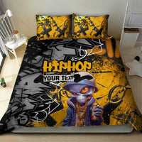 Hip Hop Street Style Bedding Set Yellow and Black Graffiti and Urban Skull Character Design - Wonder Print Shop
