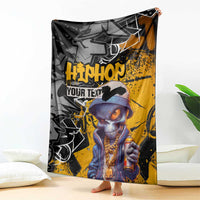 Hip Hop Street Style Blanket Yellow and Black Graffiti and Urban Skull Character Design - Wonder Print Shop