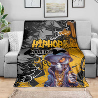 Hip Hop Street Style Blanket Yellow and Black Graffiti and Urban Skull Character Design - Wonder Print Shop