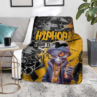 Hip Hop Street Style Blanket Yellow and Black Graffiti and Urban Skull Character Design - Wonder Print Shop