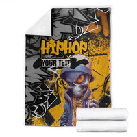 Hip Hop Street Style Blanket Yellow and Black Graffiti and Urban Skull Character Design - Wonder Print Shop