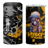 Hip Hop Street Style 4 in 1 Can Cooler Tumbler Yellow and Black Graffiti and Urban Skull Character Design - Wonder Print Shop