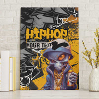 Hip Hop Street Style Canvas Wall Art Yellow and Black Graffiti and Urban Skull Character Design - Wonder Print Shop