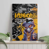 Hip Hop Street Style Canvas Wall Art Yellow and Black Graffiti and Urban Skull Character Design - Wonder Print Shop