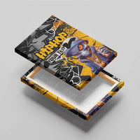 Hip Hop Street Style Canvas Wall Art Yellow and Black Graffiti and Urban Skull Character Design - Wonder Print Shop