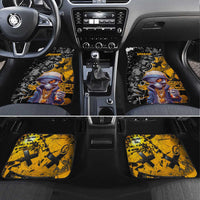 Hip Hop Street Style Car Mats Yellow and Black Graffiti and Urban Skull Character Design - Wonder Print Shop