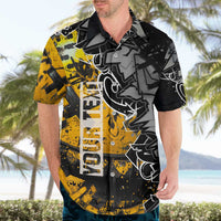 Hip Hop Street Style Hawaiian Shirt Yellow and Black Graffiti and Urban Skull Character Design - Wonder Print Shop