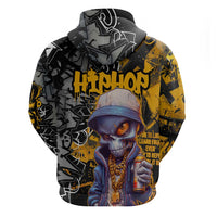 Hip Hop Street Style Hoodie Yellow and Black Graffiti and Urban Skull Character Design - Wonder Print Shop