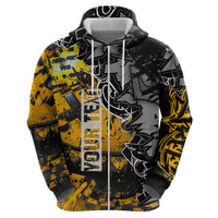 Hip Hop Street Style Hoodie Yellow and Black Graffiti and Urban Skull Character Design - Wonder Print Shop