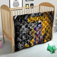 Hip Hop Street Style Quilt Yellow and Black Graffiti and Urban Skull Character Design - Wonder Print Shop