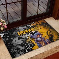 Hip Hop Street Style Rubber Doormat Yellow and Black Graffiti and Urban Skull Character Design - Wonder Print Shop