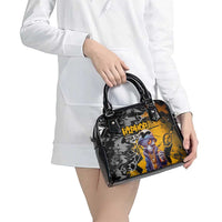Hip Hop Street Style Shoulder Handbag Yellow and Black Graffiti and Urban Skull Character Design - Wonder Print Shop