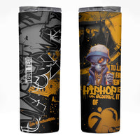 Hip Hop Street Style Skinny Tumbler Yellow and Black Graffiti and Urban Skull Character Design - Wonder Print Shop