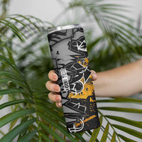 Hip Hop Street Style Skinny Tumbler Yellow and Black Graffiti and Urban Skull Character Design - Wonder Print Shop