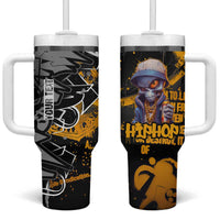 Hip Hop Street Style Tumbler With Handle Yellow and Black Graffiti and Urban Skull Character Design - Wonder Print Shop