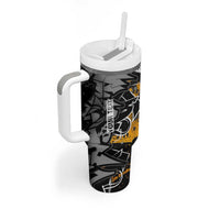 Hip Hop Street Style Tumbler With Handle Yellow and Black Graffiti and Urban Skull Character Design - Wonder Print Shop