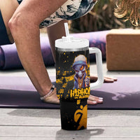Hip Hop Street Style Tumbler With Handle Yellow and Black Graffiti and Urban Skull Character Design - Wonder Print Shop