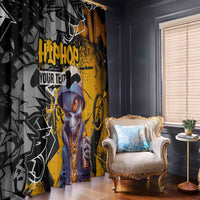 Hip Hop Street Style Window Curtain Yellow and Black Graffiti and Urban Skull Character Design - Wonder Print Shop