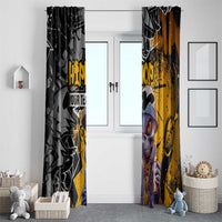 Hip Hop Street Style Window Curtain Yellow and Black Graffiti and Urban Skull Character Design - Wonder Print Shop