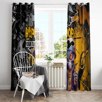 Hip Hop Street Style Window Curtain Yellow and Black Graffiti and Urban Skull Character Design - Wonder Print Shop