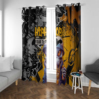 Hip Hop Street Style Window Curtain Yellow and Black Graffiti and Urban Skull Character Design - Wonder Print Shop