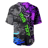 Hip Hop Battle Baseball Jersey Smoking Ape Character and Purple Green Graffiti Street Art Design - Wonder Print Shop