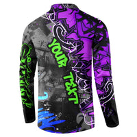 Hip Hop Battle Button Sweatshirt Smoking Ape Character and Purple Green Graffiti Street Art Design - Wonder Print Shop
