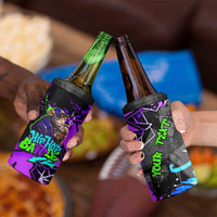 Hip Hop Battle 4 in 1 Can Cooler Tumbler Smoking Ape Character and Purple Green Graffiti Street Art Design - Wonder Print Shop