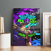 Hip Hop Battle Canvas Wall Art Smoking Ape Character and Purple Green Graffiti Street Art Design - Wonder Print Shop