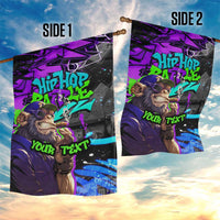 Hip Hop Battle Garden Flag Smoking Ape Character and Purple Green Graffiti Street Art Design - Wonder Print Shop