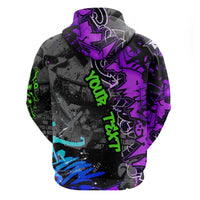 Hip Hop Battle Hoodie Smoking Ape Character and Purple Green Graffiti Street Art Design - Wonder Print Shop