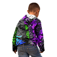 Hip Hop Battle Kid Hoodie Smoking Ape Character and Purple Green Graffiti Street Art Design - Wonder Print Shop