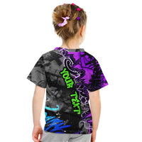Hip Hop Battle Kid T Shirt Smoking Ape Character and Purple Green Graffiti Street Art Design - Wonder Print Shop