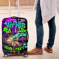 Hip Hop Battle Luggage Cover Smoking Ape Character and Purple Green Graffiti Street Art Design - Wonder Print Shop