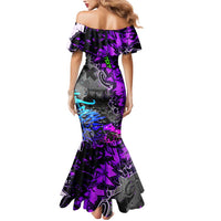 Hip Hop Battle Mermaid Dress Smoking Ape Character and Purple Green Graffiti Street Art Design - Wonder Print Shop