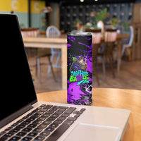 Hip Hop Battle Skinny Tumbler Smoking Ape Character and Purple Green Graffiti Street Art Design - Wonder Print Shop