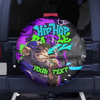Hip Hop Battle Spare Tire Cover Smoking Ape Character and Purple Green Graffiti Street Art Design - Wonder Print Shop