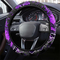 Hip Hop Battle Steering Wheel Cover Smoking Ape Character and Purple Green Graffiti Street Art Design - Wonder Print Shop