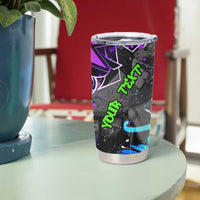 Hip Hop Battle Tumbler Cup Smoking Ape Character and Purple Green Graffiti Street Art Design - Wonder Print Shop