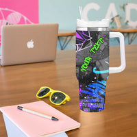 Hip Hop Battle Tumbler With Handle Smoking Ape Character and Purple Green Graffiti Street Art Design - Wonder Print Shop