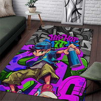 Hip Hop Battle Area Rug Spray Can Kid Character and Colorful Graffiti Street Art Design - Wonder Print Shop