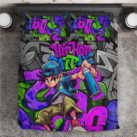 Hip Hop Battle Bedding Set Spray Can Kid Character and Colorful Graffiti Street Art Design - Wonder Print Shop