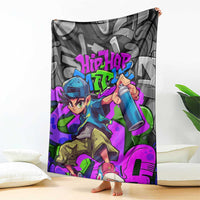 Hip Hop Battle Blanket Spray Can Kid Character and Colorful Graffiti Street Art Design - Wonder Print Shop