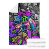Hip Hop Battle Blanket Spray Can Kid Character and Colorful Graffiti Street Art Design - Wonder Print Shop