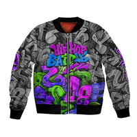 Hip Hop Battle Bomber Jacket Spray Can Kid Character and Colorful Graffiti Street Art Design - Wonder Print Shop