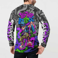 Hip Hop Battle Button Sweatshirt Spray Can Kid Character and Colorful Graffiti Street Art Design - Wonder Print Shop