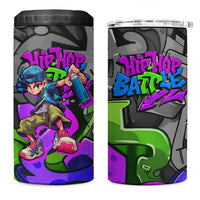 Hip Hop Battle 4 in 1 Can Cooler Tumbler Spray Can Kid Character and Colorful Graffiti Street Art Design - Wonder Print Shop